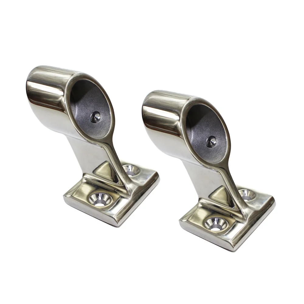 

2PCS 316 Stainless Steel Hand Rail Fitting Boat Front Left Stanchions Brackets 22mm 25mm Marine Accessories Stanchion Bracket