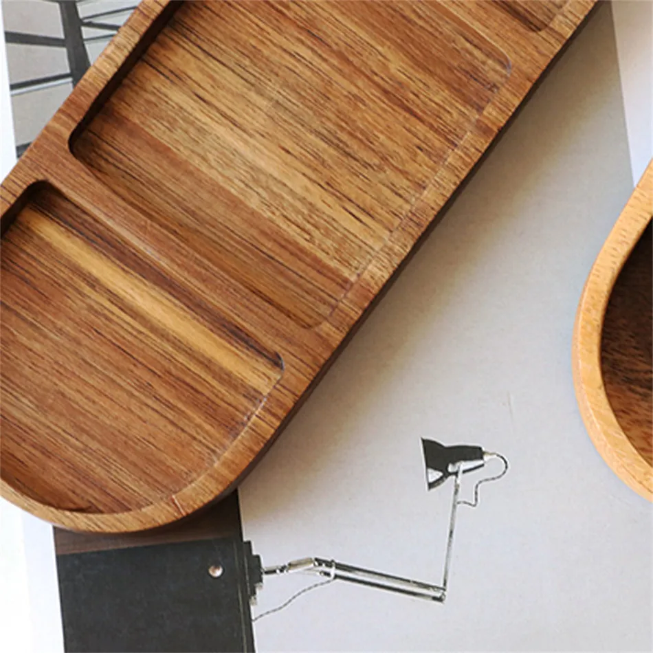 Посуда чайный поднос контейнер пищевая тарелка деревянная фруктовые блюда ретро