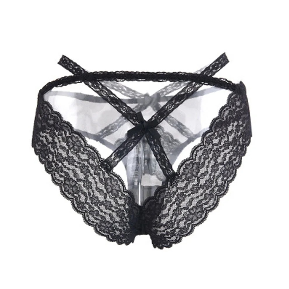 

Women Sexy Lace Panties Low-waist Hollow out Lingerie Female G String Underwear Temptation Transparent Thong Brief Panties