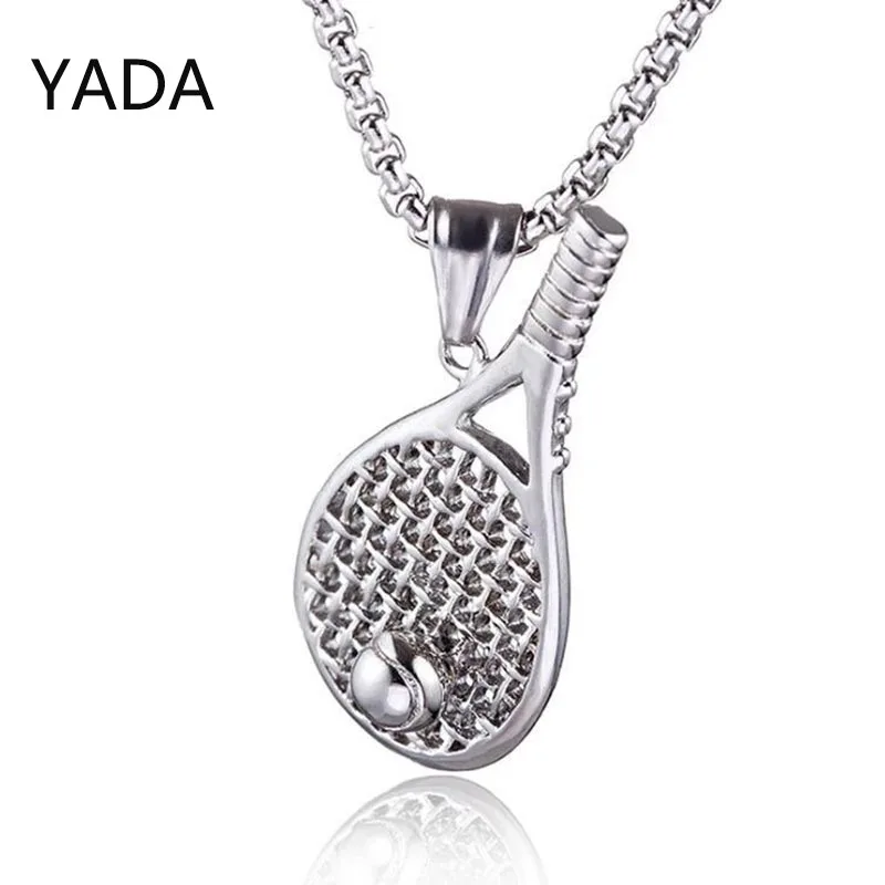 

YADA Fashion Tennis Racket Presents&Necklace For Men Women Jewelry Statement Necklaces Silver Color New Necklace Gifts SE210110