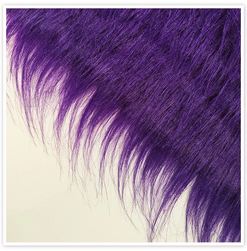 Luxury purple 9cm plush faux fur fabric for winter coat vest stage cosplay decor long fur fabric tissue DIY 150*50cm 1pc SP5419