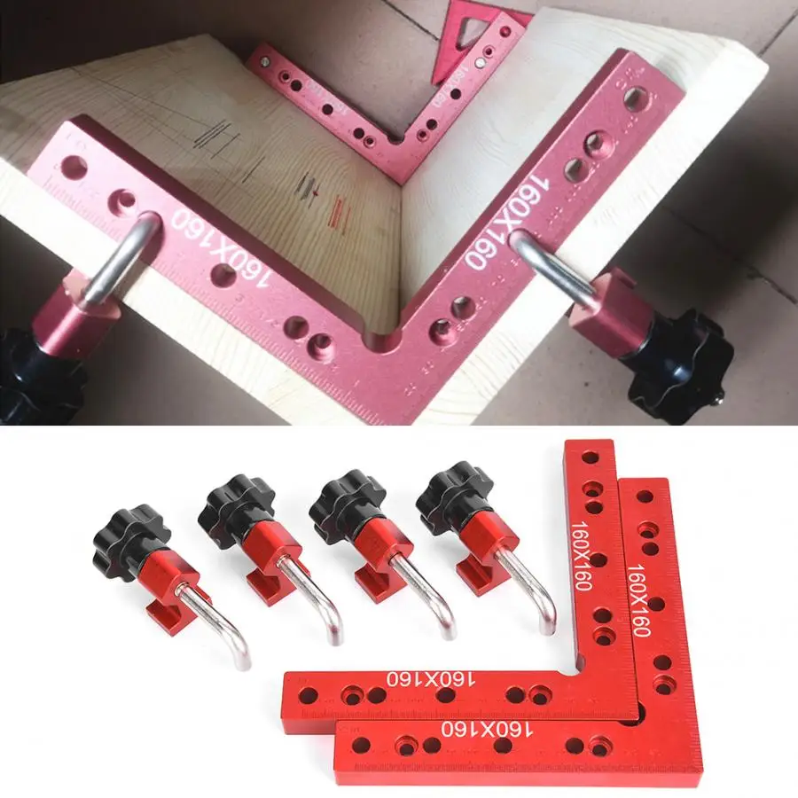 

1 Set Right Angle Positioning Ruler Aluminum Alloy 90 Degrees L-Shaped Woodworking Carpenter Tool with Scale