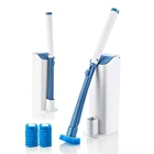 Одноразовая щетка для ванной комнаты, щетка для чистки туалета с длинной ручкой, без мертвых углов, сменная щетка, насадка и плунжер