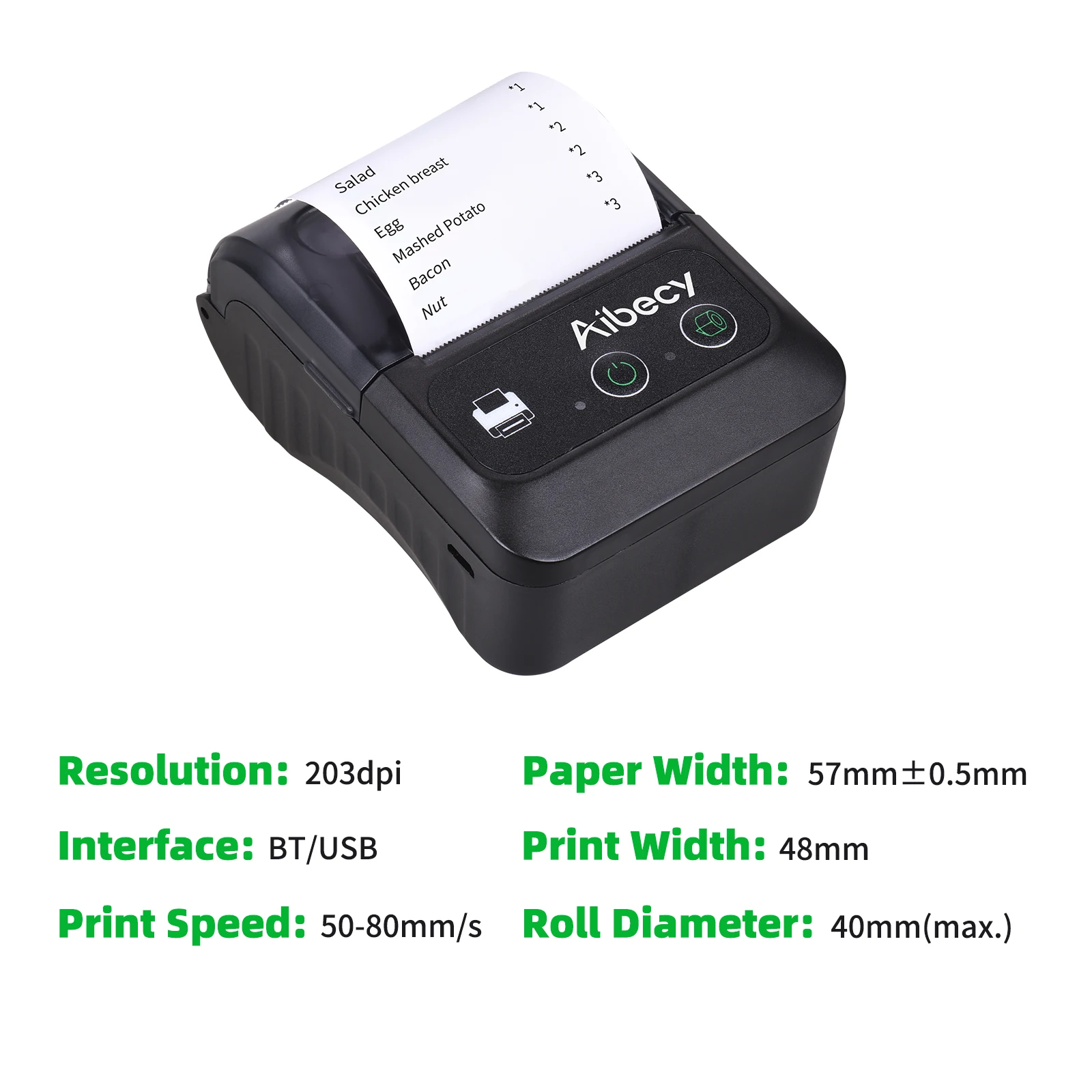 принтер мини для ногтей этикеток thermal receipt printer Портативный Беспроводной BT 58 мм 2