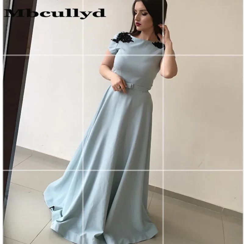 Mbcullyd Выпускные платья трапеции с глубоким круглым вырезом длинные 2019 черной