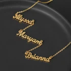 Индивидуальное ожерелье с тремя именами, персонализированное золотое ожерелье из нержавеющей стали с именной табличкой, Очаровательное ожерелье, подарок для женщин, ювелирные изделия на день рождения