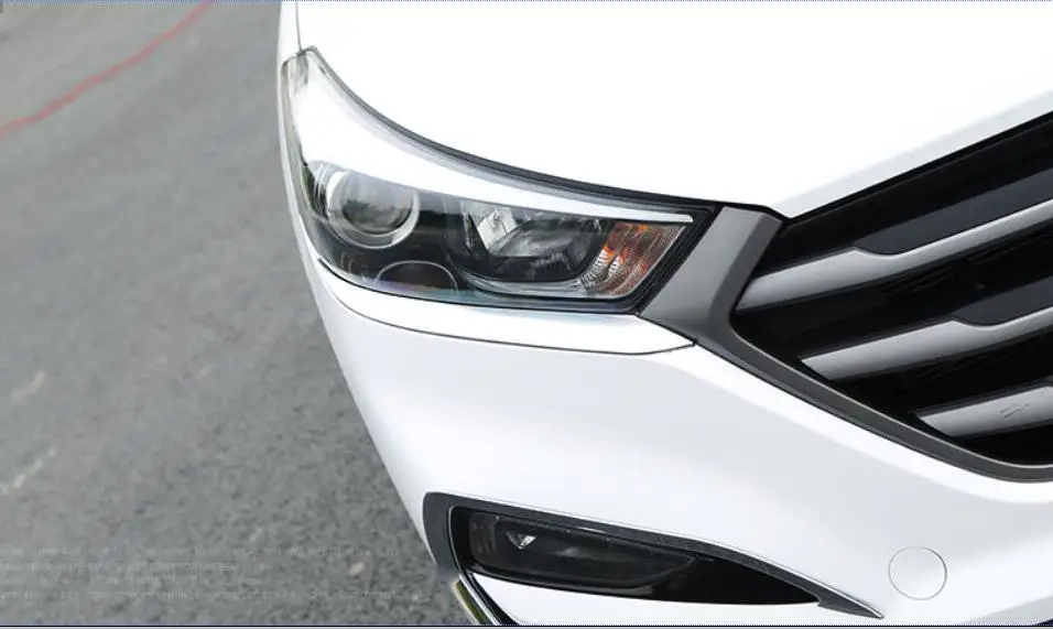 Аксессуары для hyundai Tucson- Хром передний головной светильник лампа век брови полосы крышка отделка