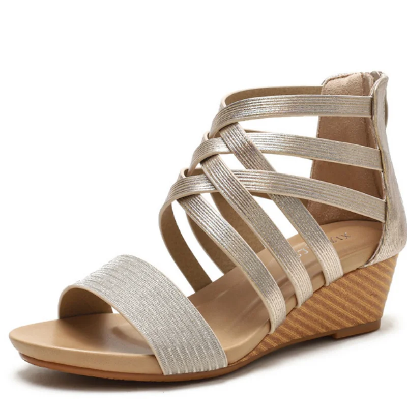 

Women Wedge Sandals Peep Toe Cross Strap Shoes Woman Platform Wedges Heels Summer High Quality Shoes For Women Sandals WSH4000