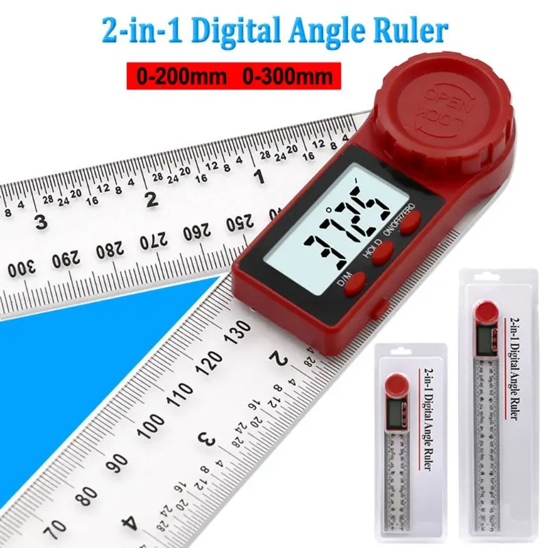 

0-200mm 0-300mm Digital Meter Angle Inclinometer Angle Digital Ruler Electron Goniometer Protractor Angle finder Measuring Tool