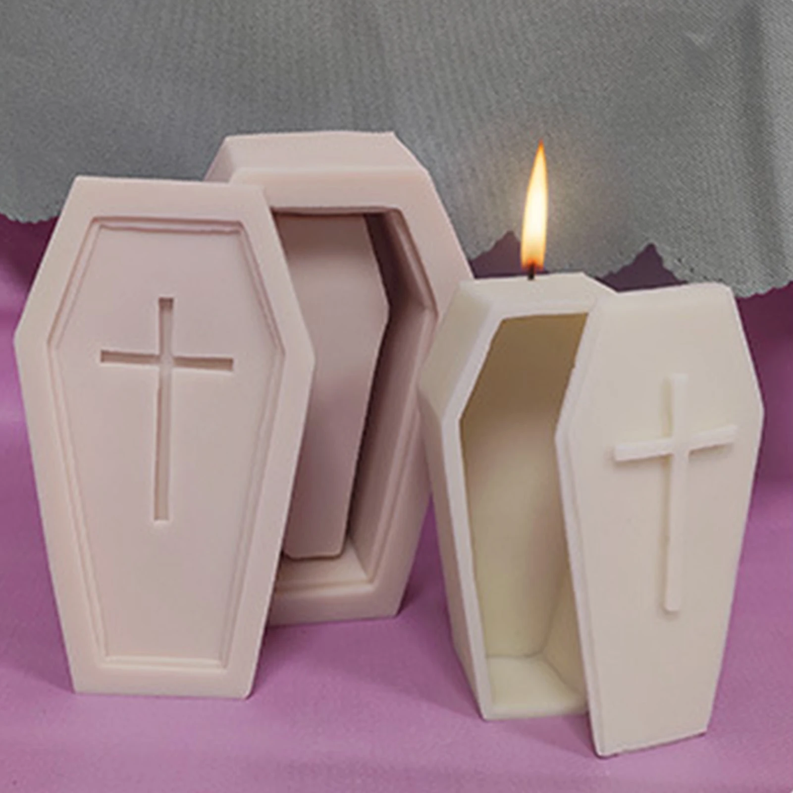 

3D силиконовая форма в виде свечи, сделай сам, Хэллоуин, гроб, тыква, свеча, принадлежности для изготовления смолы, форма для мыла, рукоделие, и...