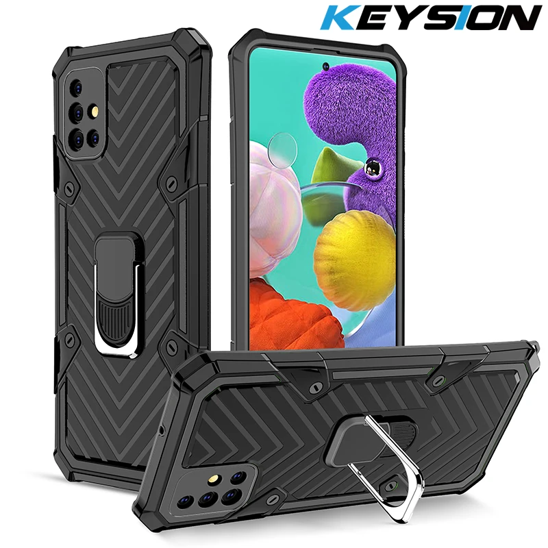 Ударопрочный чехол KEYSION для Samsung A51 A71 A41 A21 A11 A01 накладка с кольцом Galaxy S20 Ultra + Plus S10
