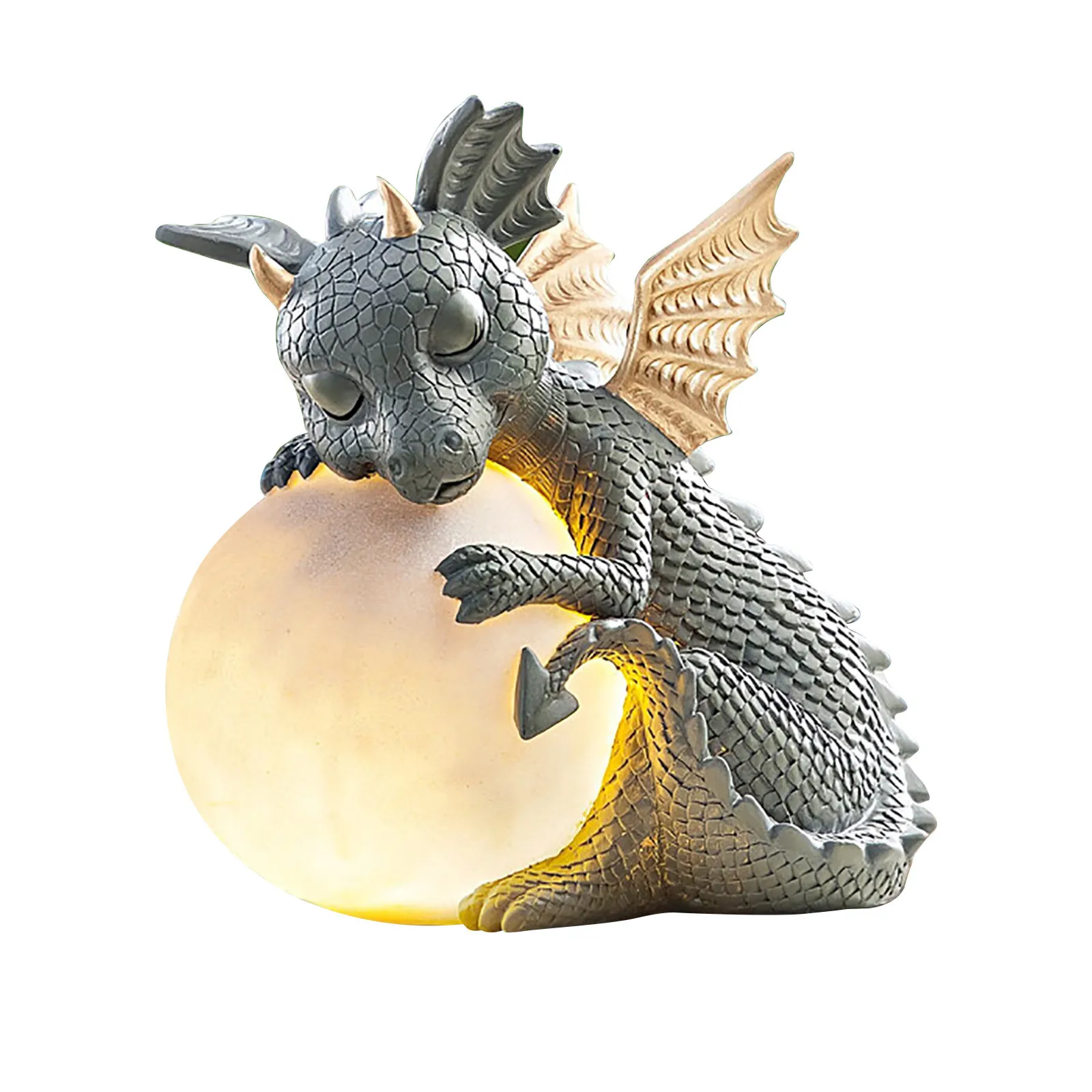 

LED Meditation Light Dragon Ornaments Night light Outdoor Garden Statue Garden Dragon Meditated Statue Collecting Resin Ornament