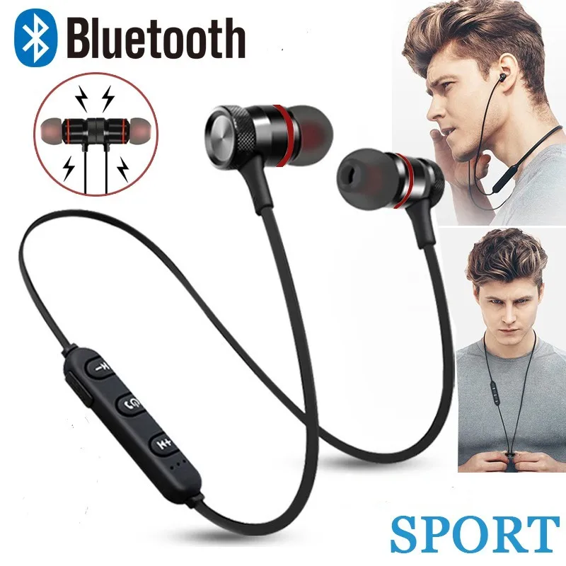 Магнитные беспроводные bluetooth наушники музыкальная гарнитура спортивные стерео с