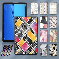 geometry pattern tablet case for huawei mediapad m5 lite 10 1mediapad m5 10 8 plastic durable back shell case free pen