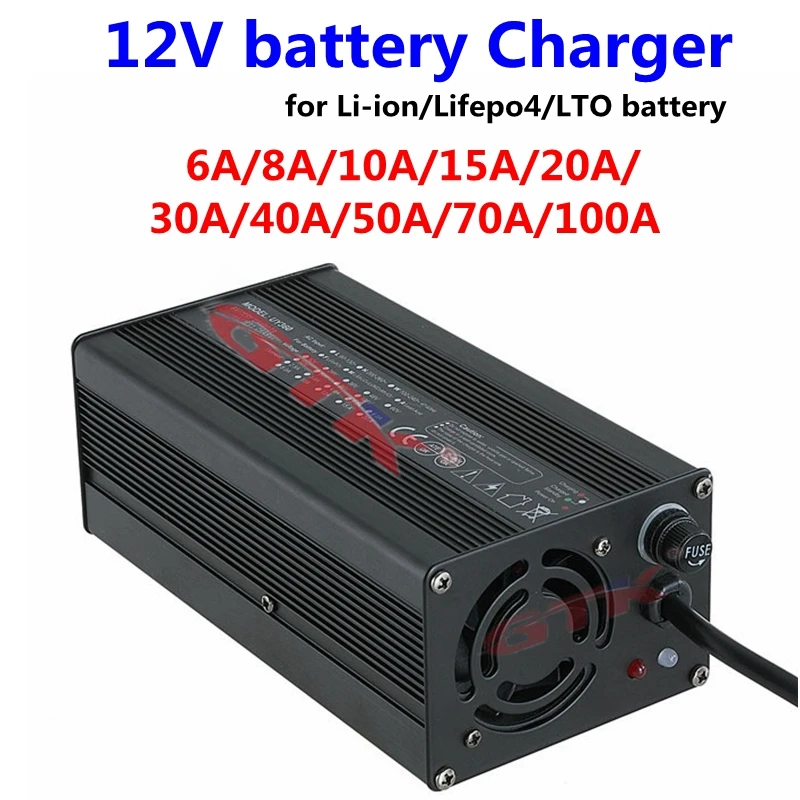 12V 6A 8A 10A 12A 15A 20A 30A 40A 50A 70A 100A умное устройство для зарядки для детей возрастом от 12V li ion lipo Lifepo4 аккумулятор лто выход 12,6 v 14,6 v 14V