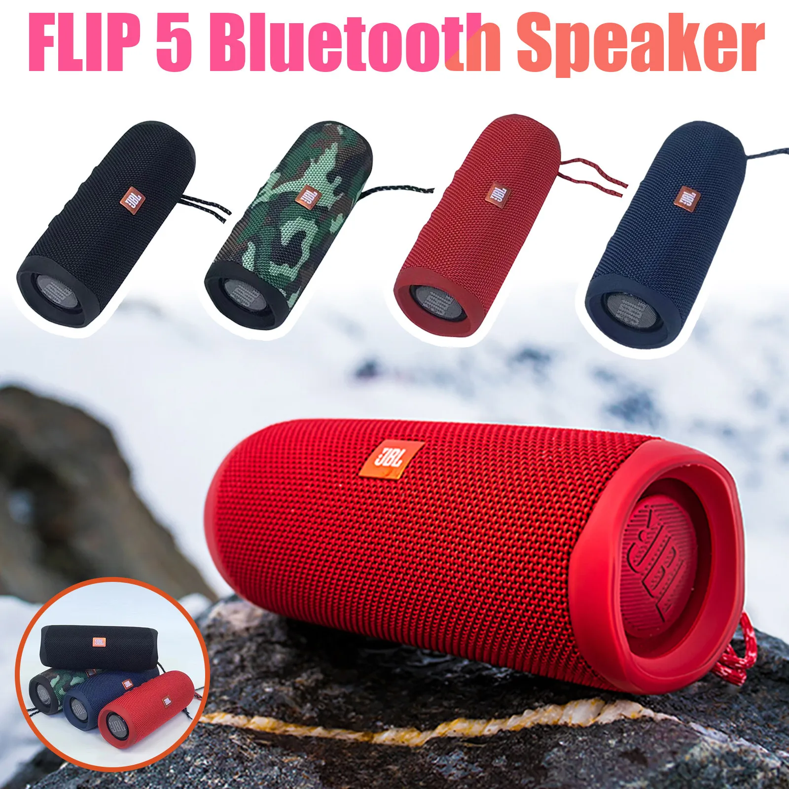 Новый мощный Bluetooth динамик Flip 5 портативный беспроводной водонепроницаемый