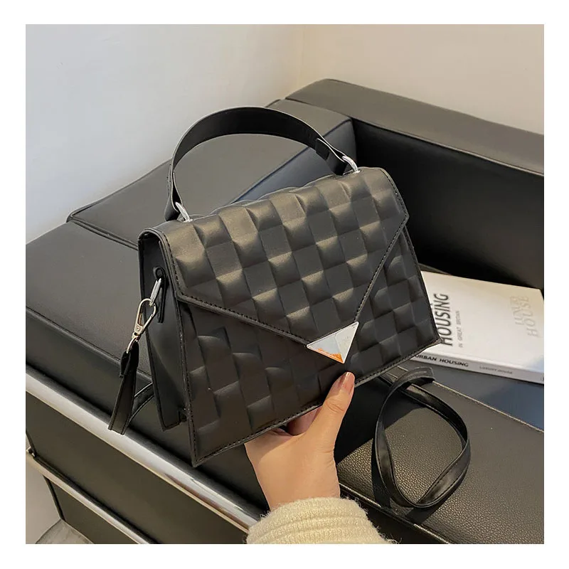 

QIAOSANSAN Women's Handbag Leather Design Lingge New wave Fashion One-Shoulder Luxury Ladies Bag New Cross-Body autumn andwinter