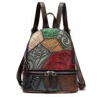 2020new First Layer Cowhide Womens Backpack Contrast Color Small Bags Mini Personality Small Backpack For Women Free Delivery