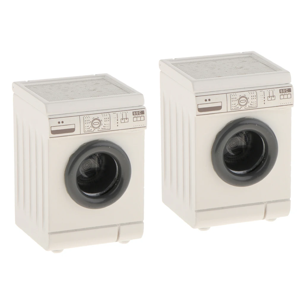 

2pcs 1/12 Dollhouse Miniatures White Washing Machine Washer Home Appliance