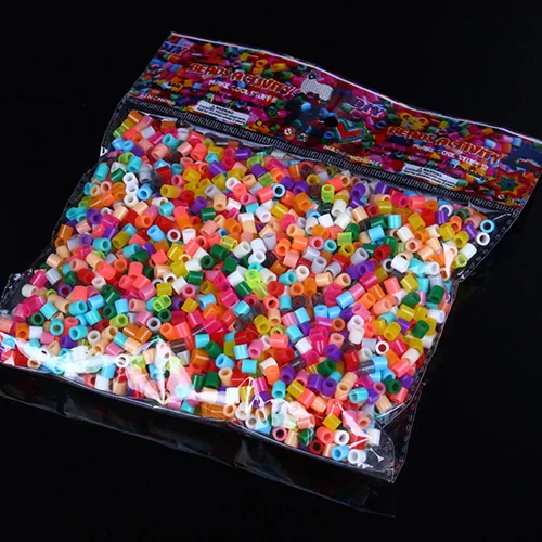1000Pcs/Set 3D Creative Multicolor 5MM Hama Fuse Beads Green Plastic Beans Cartoon Puzzles Baby Kids Toys For Children Education - Цвет: Multicolor
