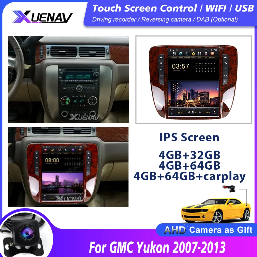 

Автомагнитола 12,1 дюйма 64G для GMC Yukon Chevrolet Tahoe Silverado 2007-2012 Android 1080P HD навигация GPS оригинальная автомобильная функция