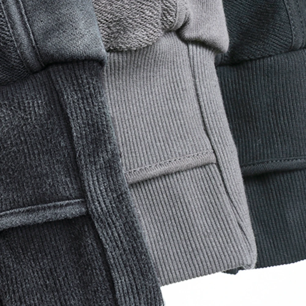 Толстовка в полоску из тяжелого хлопка стиле хип-хоп винтажный черный пуловер