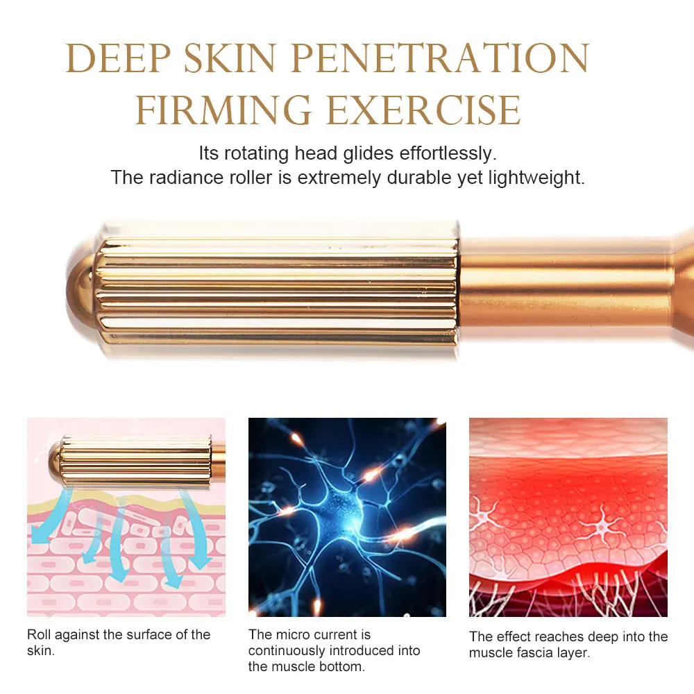 

Golden Face Massager Wand Facial Massage Stick Beauty Bar Face Slimmer Lift Up Slimming Device Anti Wrinkle Aging Beauty Tools