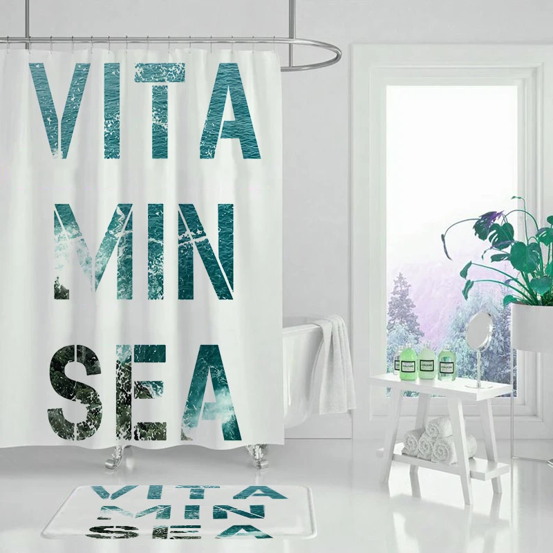 Зеленый завод английское слово занавеска для душа Ванная комната