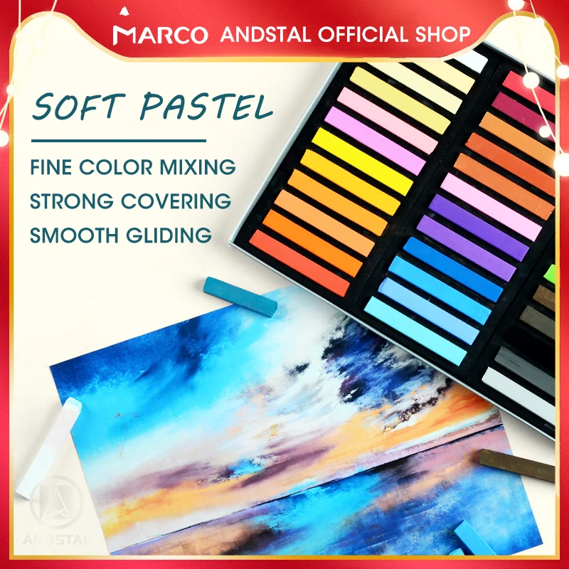 

Marco Raffine 12/24/36 Colors Artist Soft Pastels Professional Colored Drawing Chalk Andstal Painting Set Art dry Crayon Brush