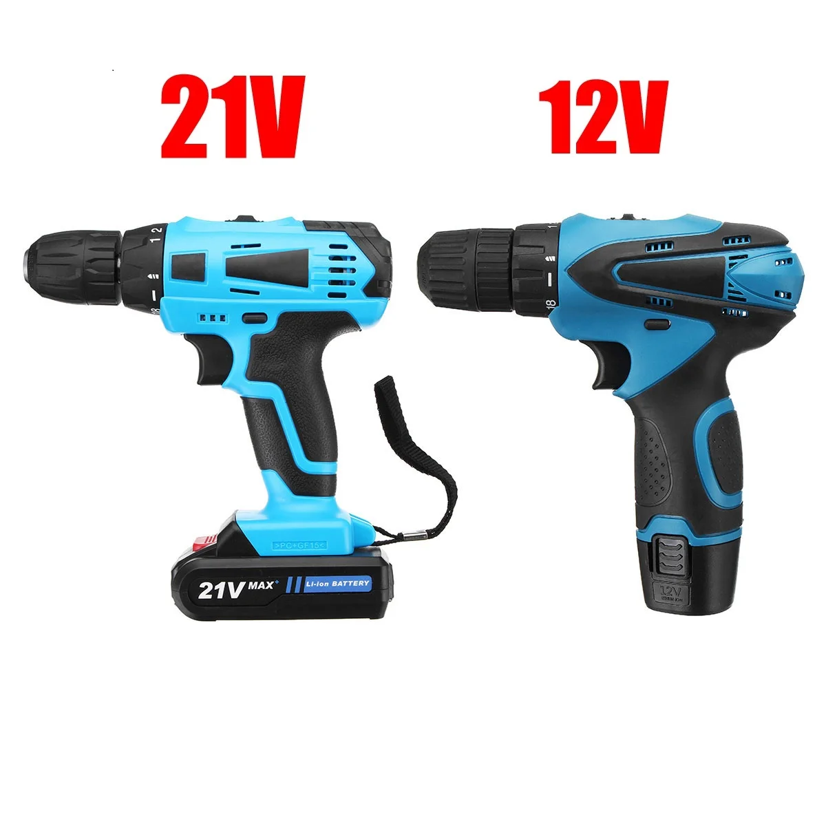 

Doersupp 12V/21V Electric Screwdriver Hand Wrench Power Tool Set Lithium Battery Cordless Torque Electric Drill With 10Pcs Drill