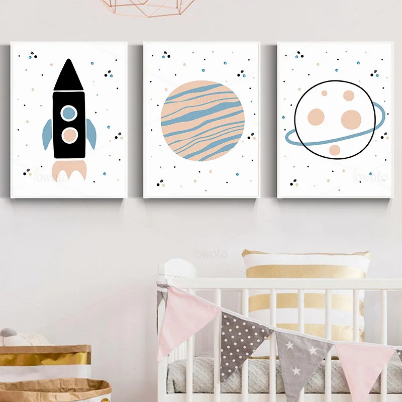 Космический корабль планета печати исследовать тема плакат живопись на холсте