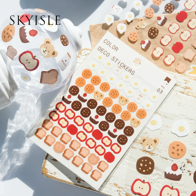 

SKYISLE 6 Designs 3Pcs/lot Cute Bear Daily Deco Washi Diary Stickers Scrapbooking Planner Bullet Journal Doodling Stationery