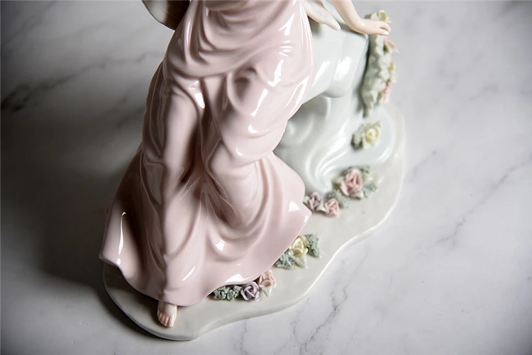 Фарфоровый ангел фигурка ручной работы Керамика Ангел миниатюрный персонажа из