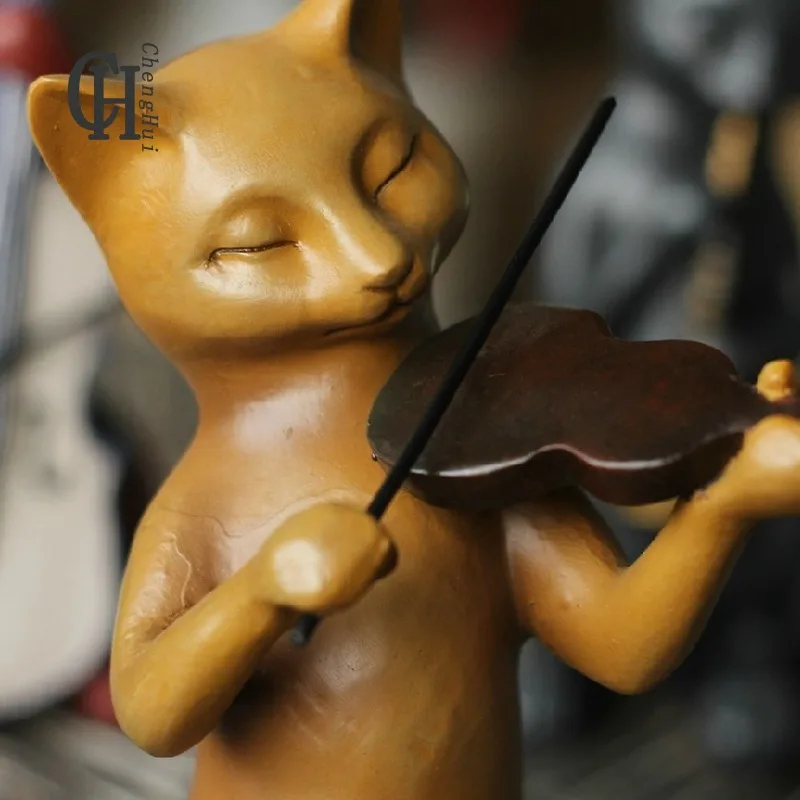 

Resin Home Decor Sculpture Gentleman CatLiving Room Bedroom Resin Animal Statue CraftsCraft Gift Modern Desk Decoracion