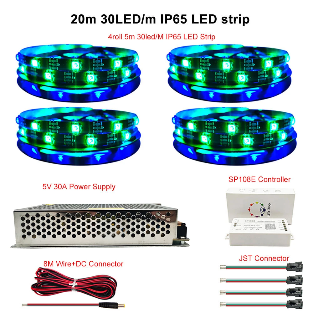 Индивидуализированная светодиодная ленсветильник WS2812B WS2812 RGB с Wi Fi регулятором