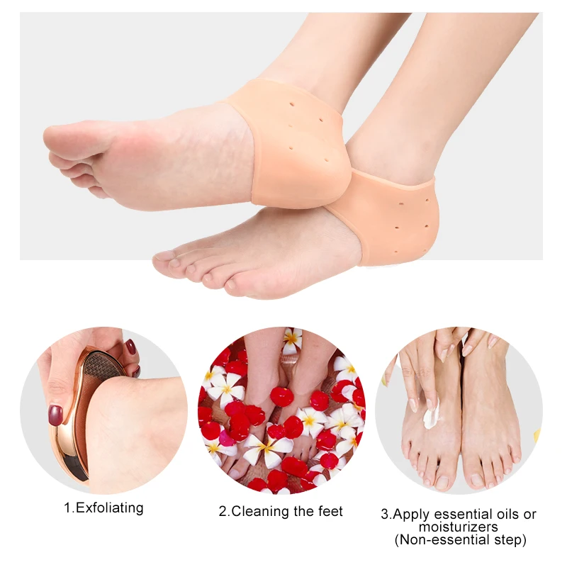 Elino силиконовый защитный гель для пятки увлажняющие с защитой от трещин носки