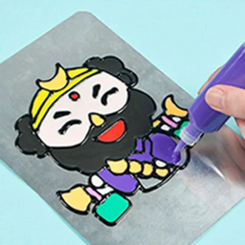 

12 Colors Kids DIY Drawing Toys Cartoon Glue Tempera Painting Kindergarten Craft