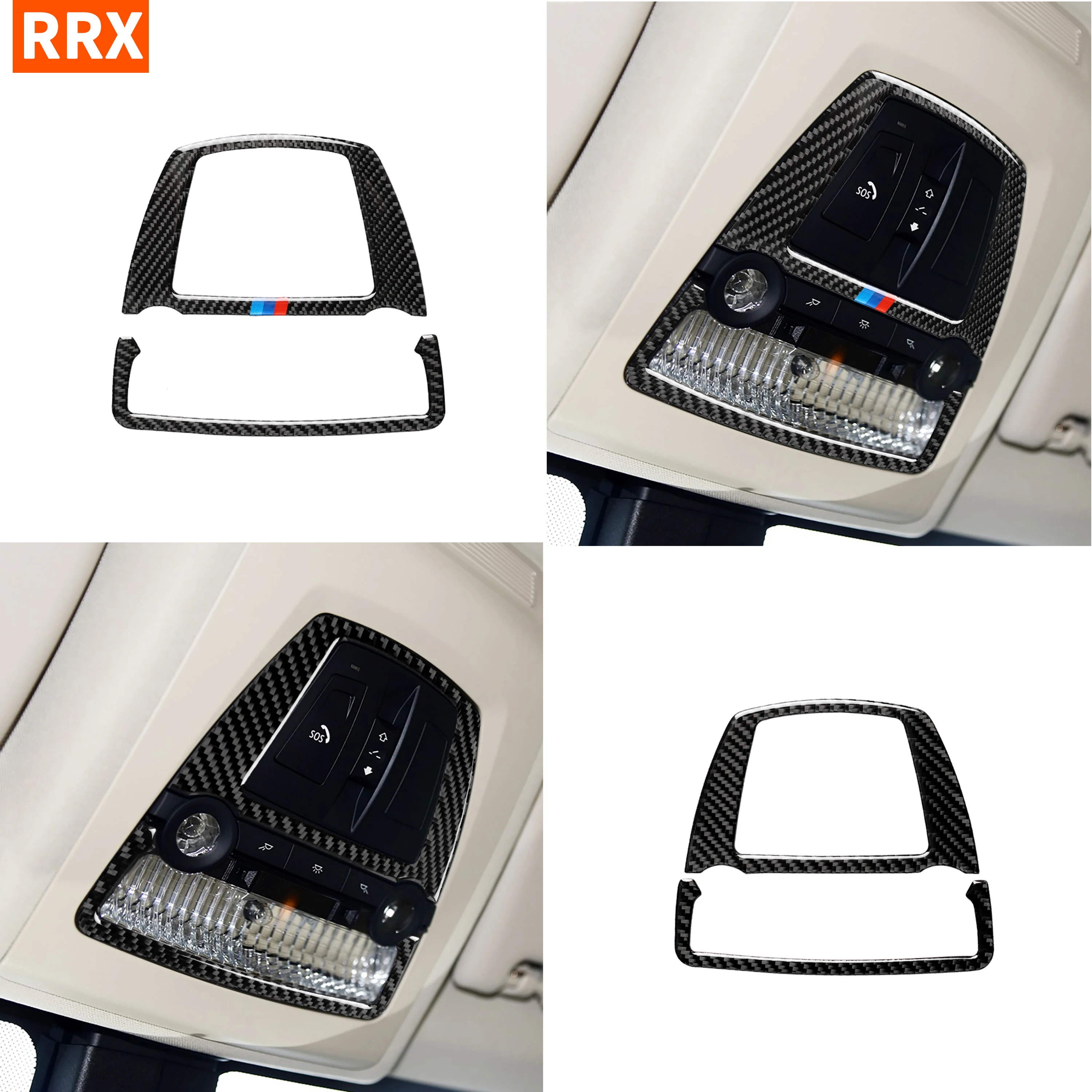 

For BMW 5 Series F10 F07 GT F25 X3 F26 X4 2011-2017 Carbon Overhead Console Panel Reading Light Frame Sticker Car Accessories