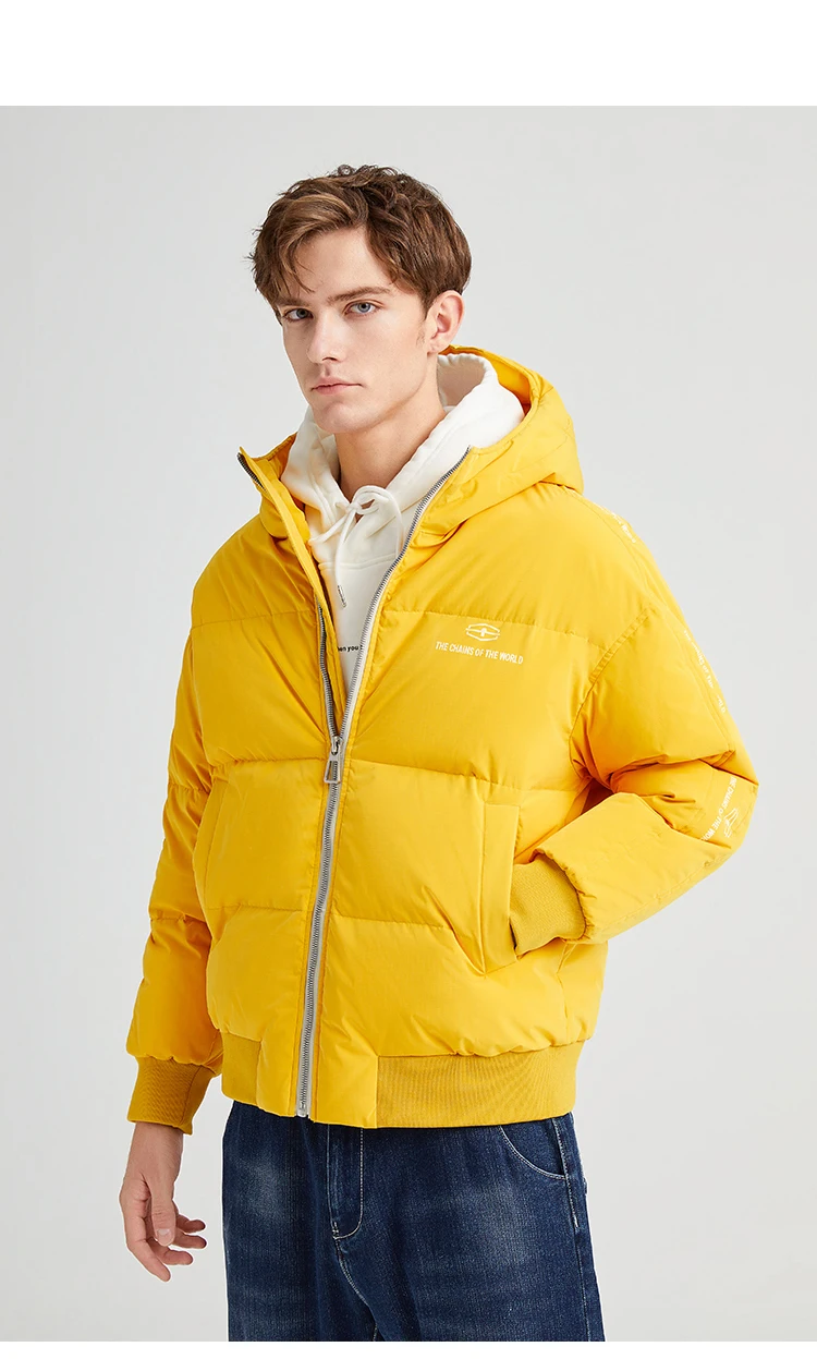 Pioneer Camp Fashion Men Winter Duck Down Jacket Solid Warm Simple Waterproof Zipper Pocket High Quality Jackets Men AYR903431