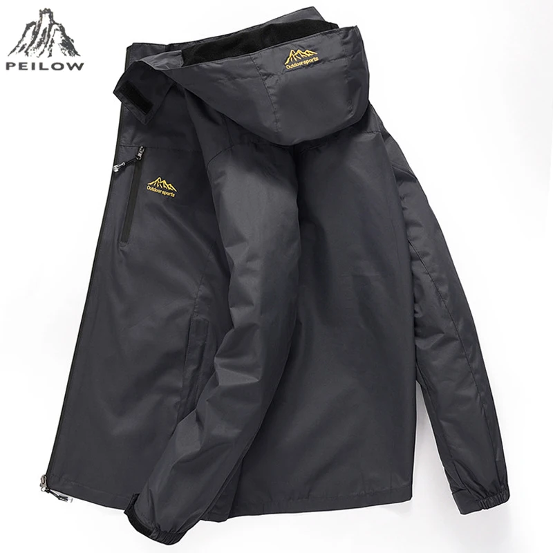 

Men's Casual Waterproof Hooded Jacket 2019 Spring Fall Lightweight Windbreaker Bomber Jackets Male Raincoat Windproof Coat