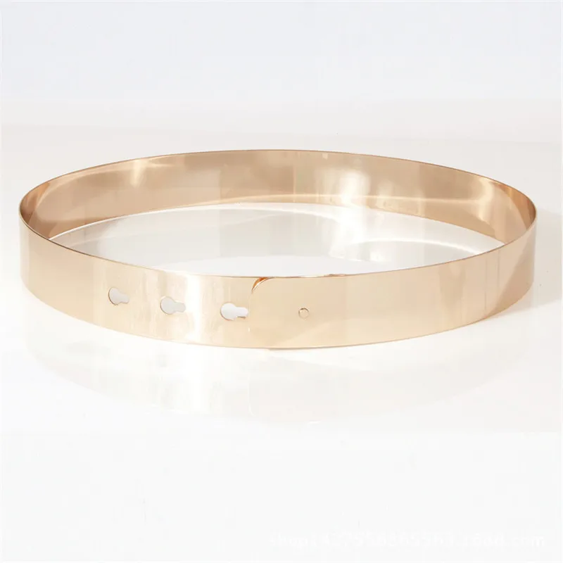 Для женщин в стиле панк с зеркальной металлической пряжкой тощий пояс 2021 Декор