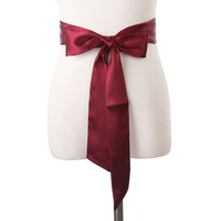 silk ribbon pure color dress chiffon super scarf lady bow belt fajas fajas reductoras de barriga super long multi function belt