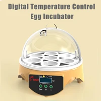 mini 7 eggs incubator poultry hatchery machine digital temperature control hatch automatic brooder for chicken duck birds quail
