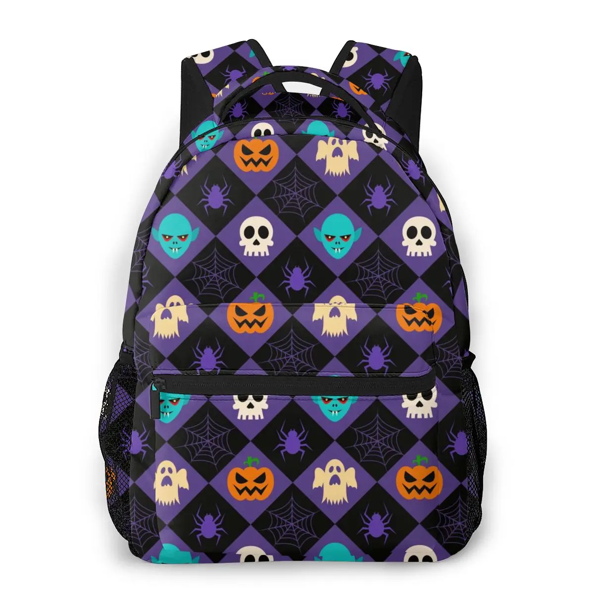 

Женский школьный рюкзак для девочек-подростков, рюкзак с ромбовидными элементами для Хэллоуина, Женский дорожный рюкзак для ноутбука, 2021