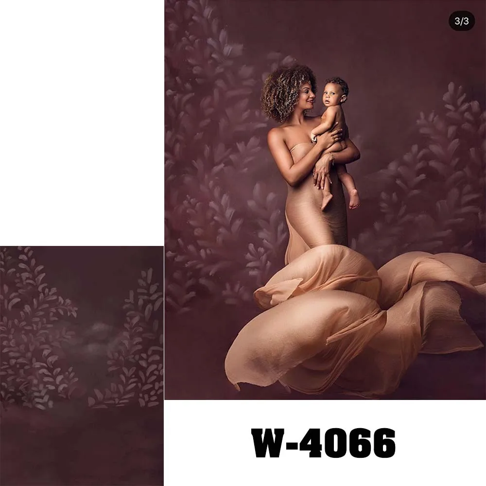 Фон для фотосъемки новорожденных с изображением цветов в свадебной студии W-4066 |