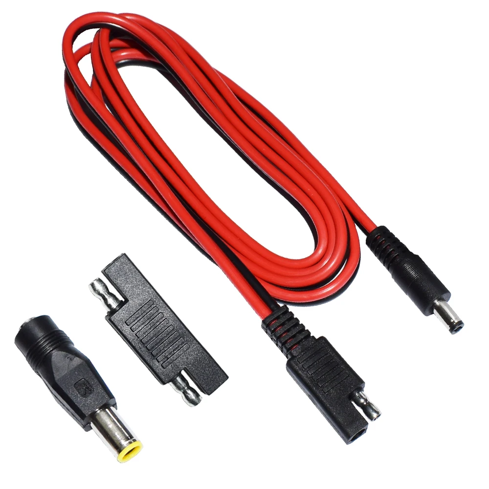SAE Plug to DC 5.5mm x 2.1mm Male Cables with SAE Polarity Reverse and DC 8mm Adapter for Automotive RV Solar Panel  4.92FT/1.5m
