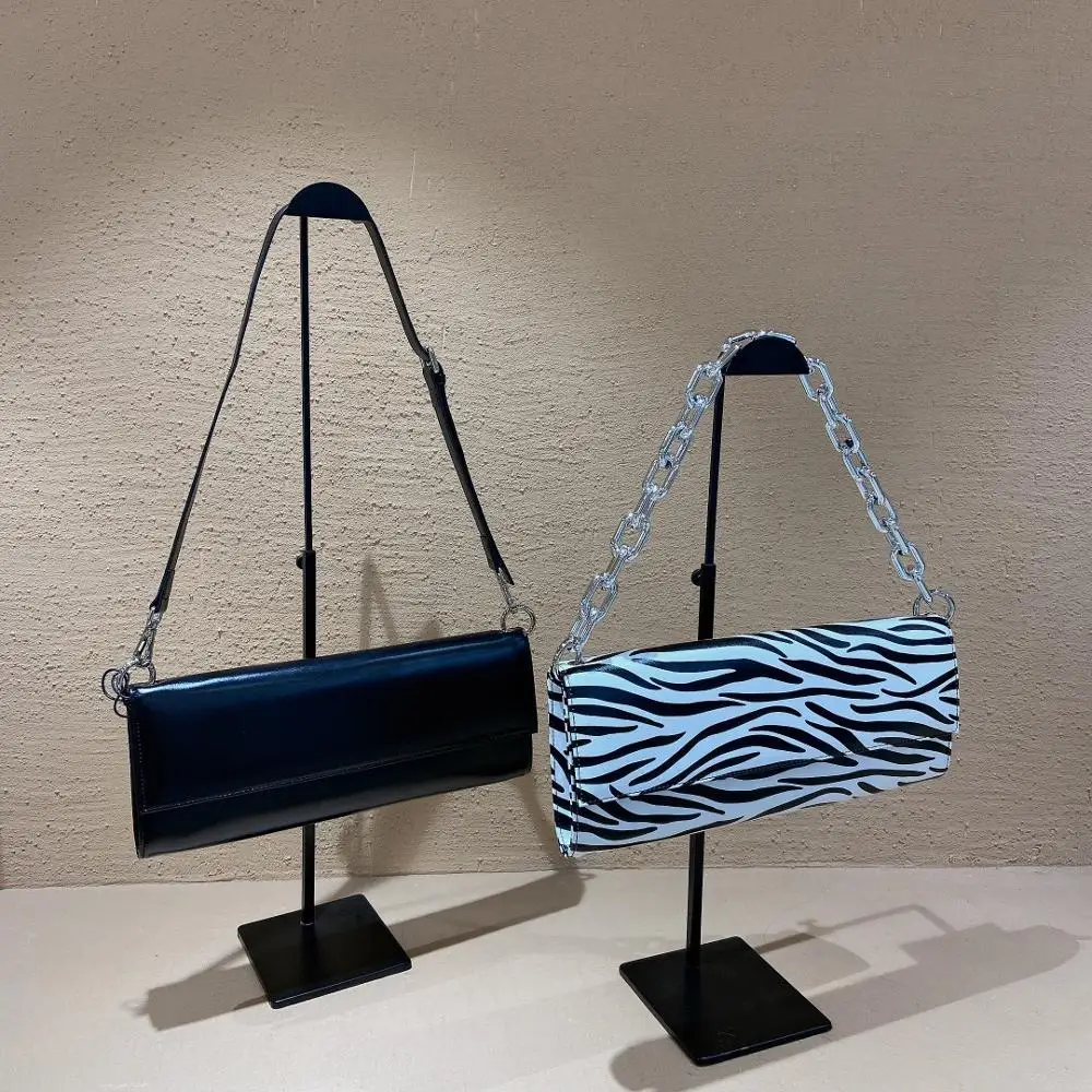 Новая высококачественная кожаная модная сумка на цепочке с принтом зебры