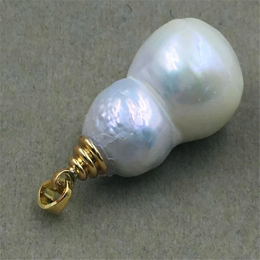 

13-18MM HUGE baroque pearl pendant 18K natural Loose Cultured Beads chic south sea white Mesmerizing