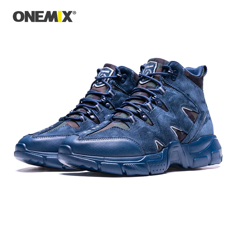 spesifikasi Onemix Sepatu Bot Tinggi Untuk Pria Sepatu Gunung Ringan Tahan Air Premium Kulit Sepatu Bot Taktis Hiking Hitam Luar Ruangan