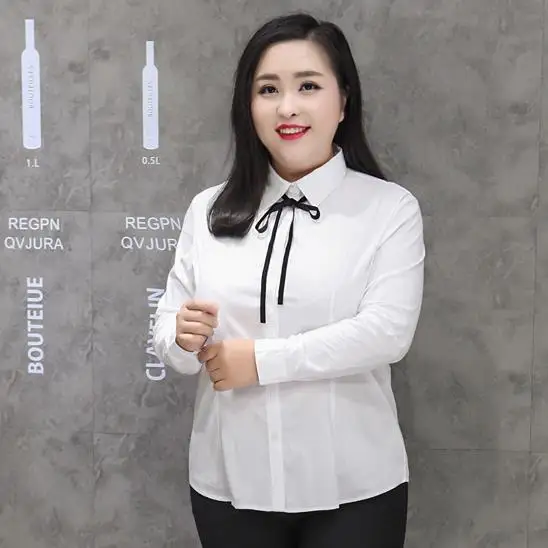 Новое поступление летние белые блузки для работы размера плюс 8XL женские топы